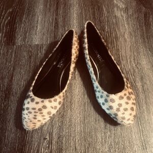 Coconuts by Matisse Tatum Animal Print Cow Skin Women Ballet Shoes Flats 7.5”